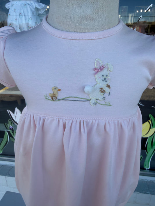 Girl Bunny with Pull Toy Duck Popover Bubble
