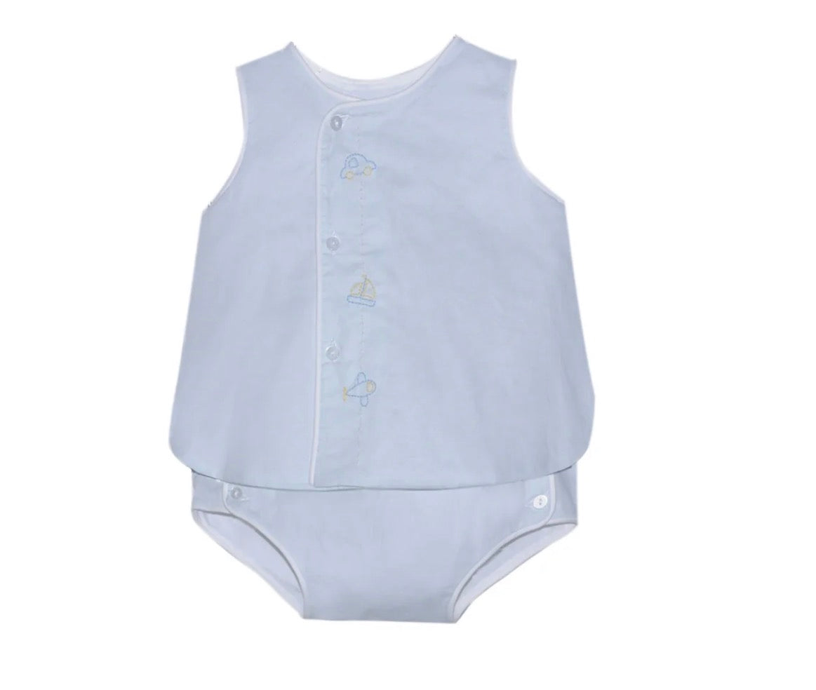 Blue Blanche Diaper Set - Transportation
