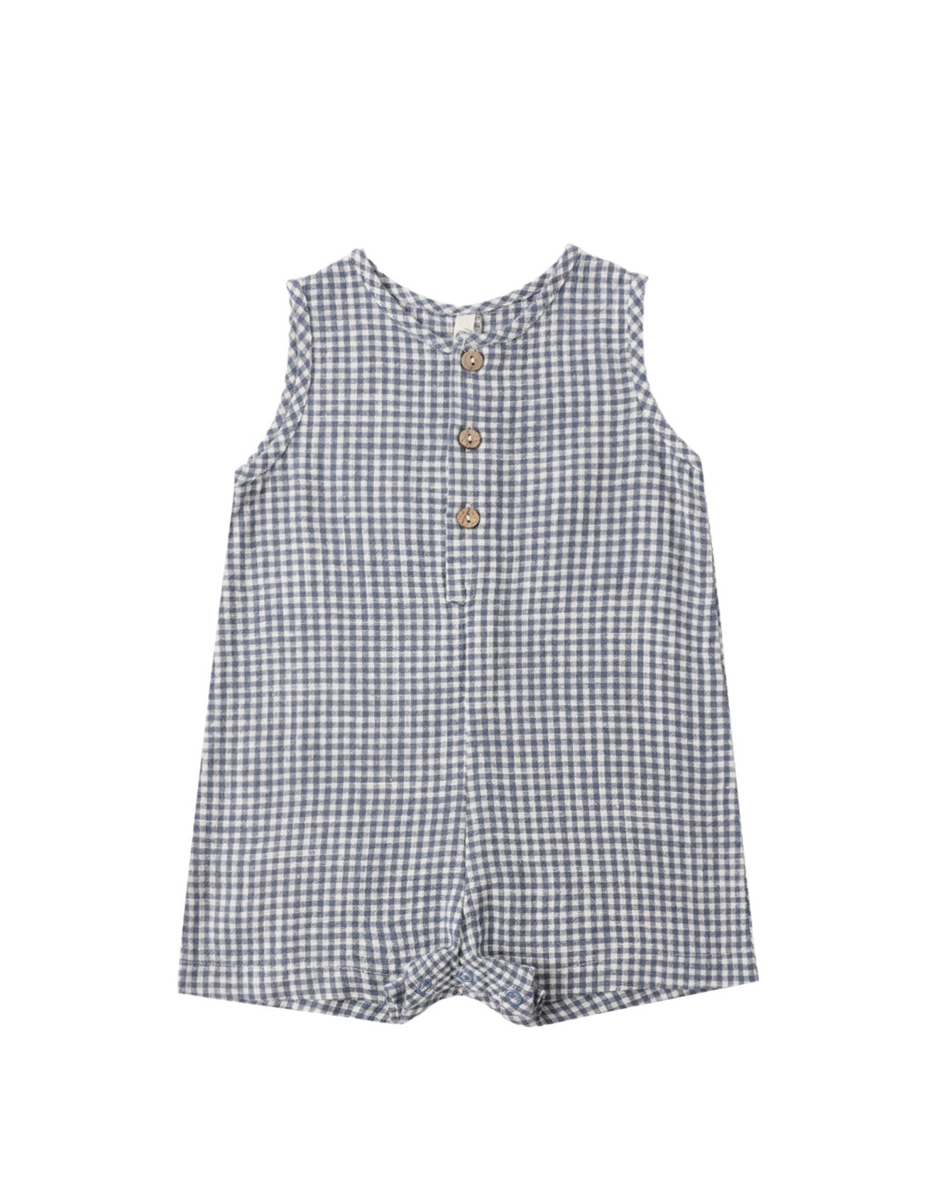 Mavrick Romper in Marine Gingham