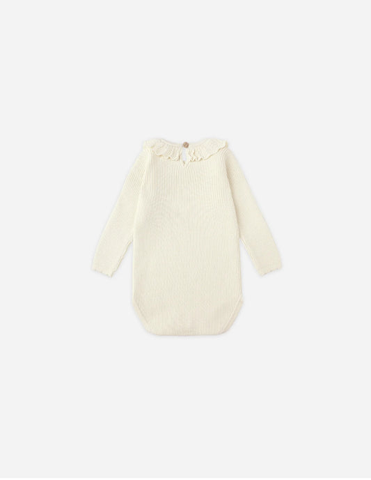 Ruffle Bodysuit in Natural