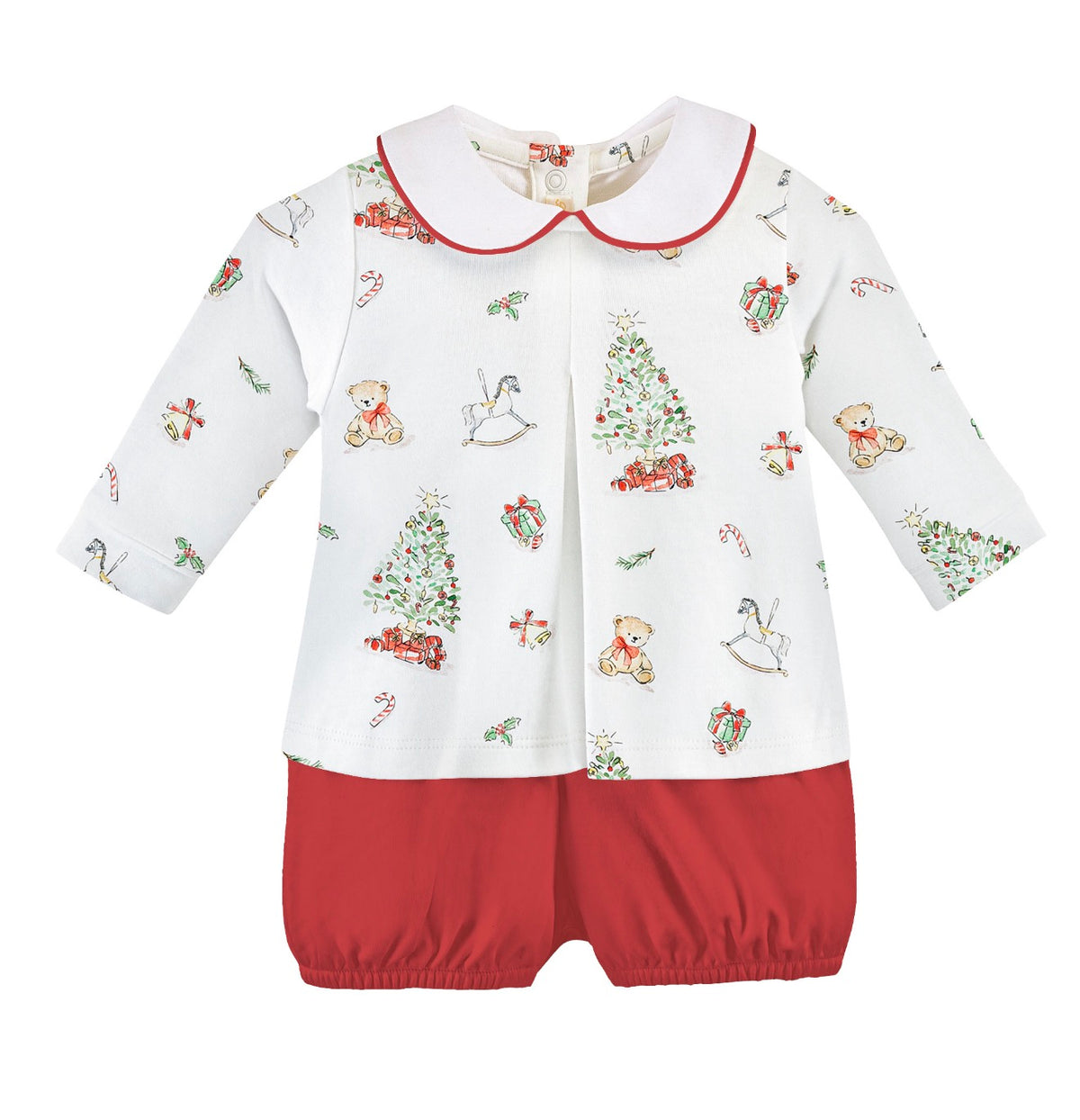 Christmas Tree Printed Pima Diaper Set