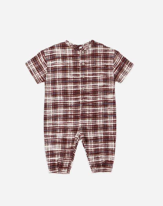 Hayes Jumpsuit in Burgundy Plaid