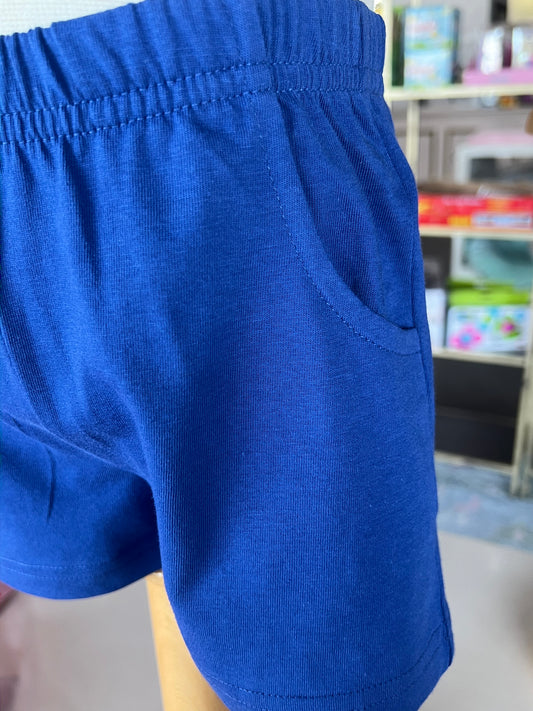 Navy Jersey Short With Pockets