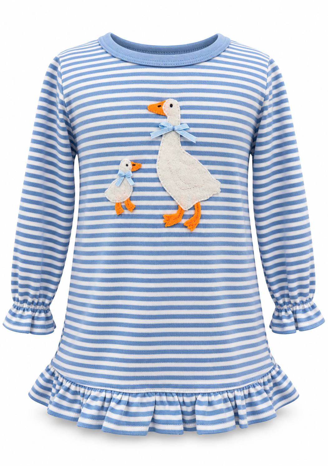 Girls Ruffle Sleeve Goose and Duck
