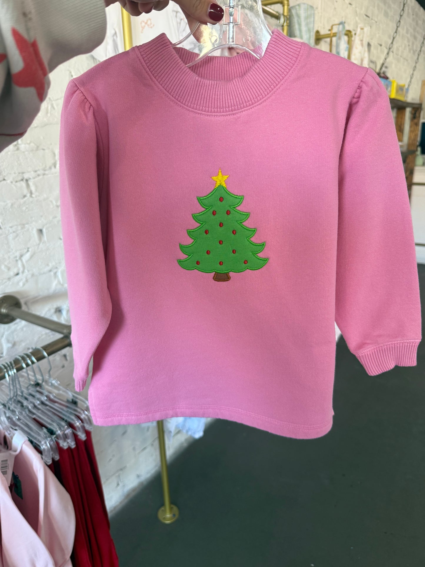 Girl Christmas Tree with Star Sweatshirt