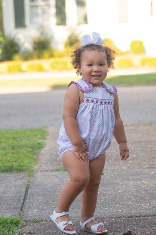 Maroon Bitty Dot Paw Ribbon