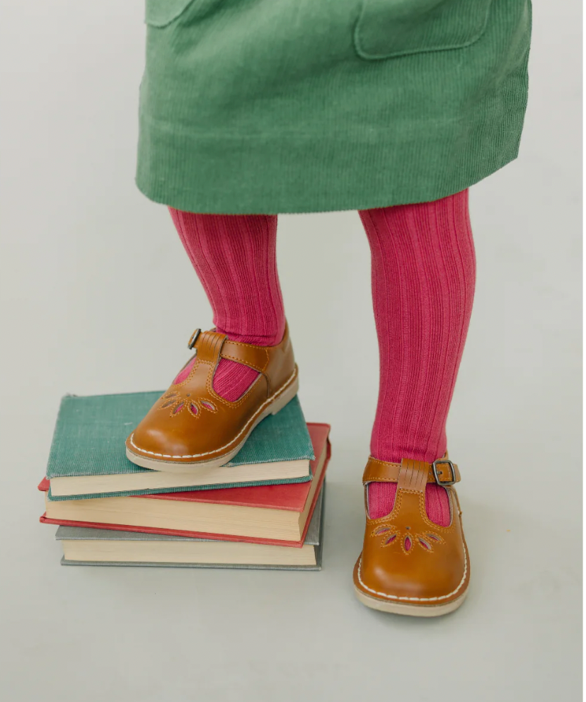 L'Amour Shoes Sienna Vintage Inspired Appleseed Mary Janes in Camel