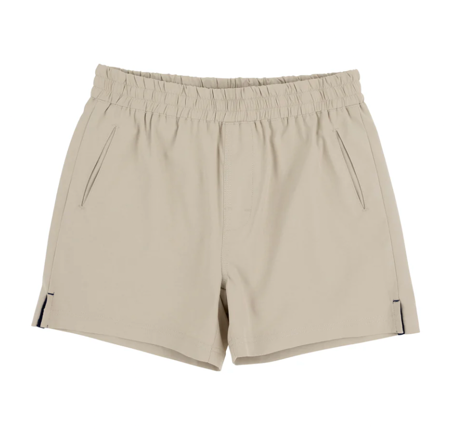 TBBC Prepletic™ Sheffield Shorts Keeneland Khaki with Nantucket Navy Stork