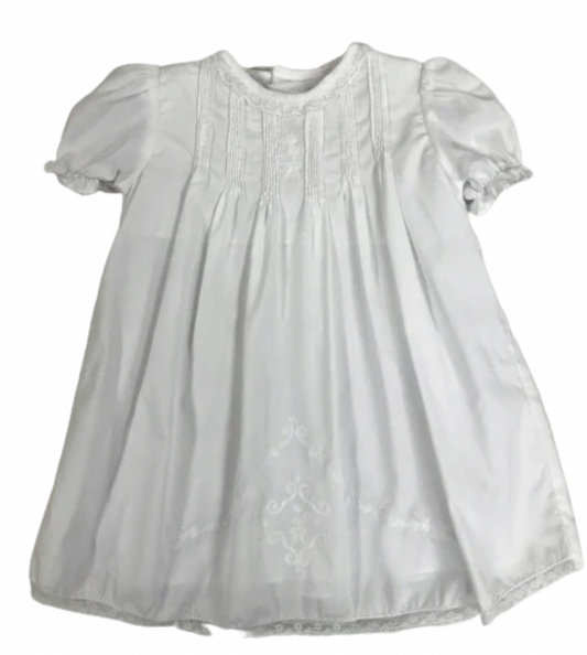 Pleated Dress with Hand Embroidery & Lace Detail