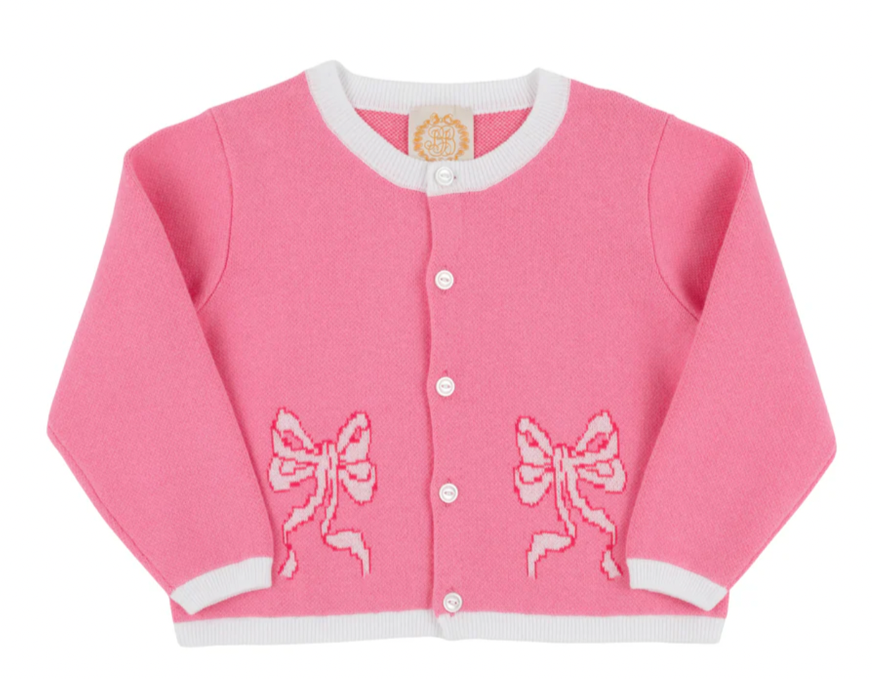 TBBC Cambridge Cardigan In Hamptons Hot PinkBows