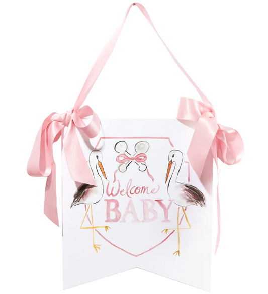 "Welcome Baby" Stork Hanger