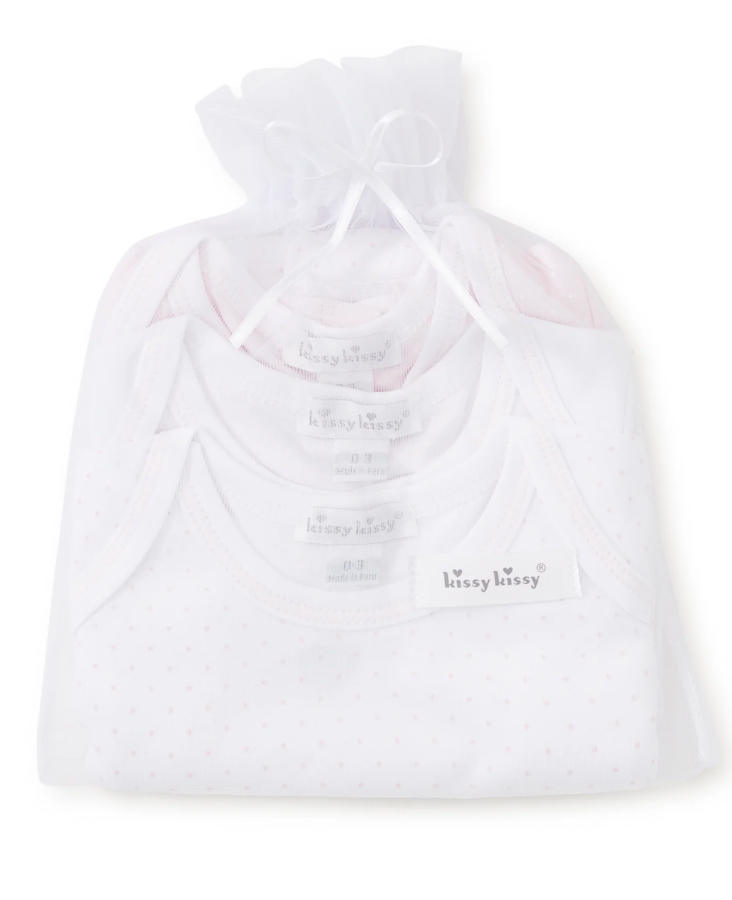 Kissy Dots Pink 3 Pack Bodysuit Set