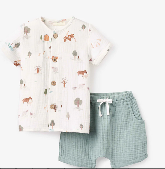 On The Farm Organic Muslin Top & Shorts