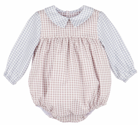 Sophie & Lucas- Checkered Brown Bubble