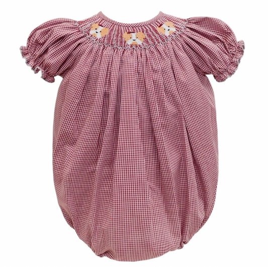 Maroon Smock Bulldog Girls Bubble