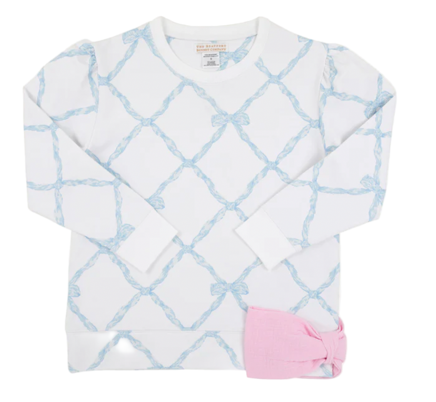 Cassidy Comfy Crewneck Puff Sleeve-Bow