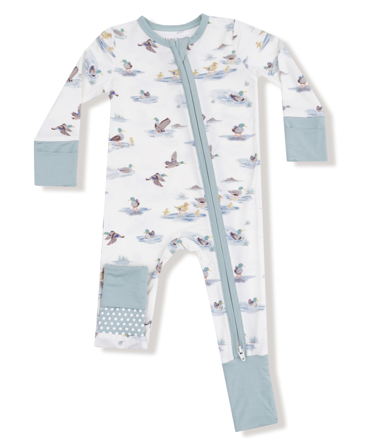 2 way zip romper-Migrating Mallards