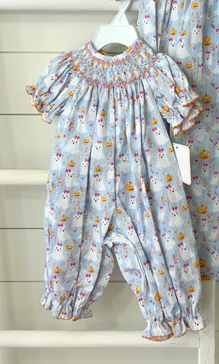 Halloween Ghost Print Long Bishop Bubble