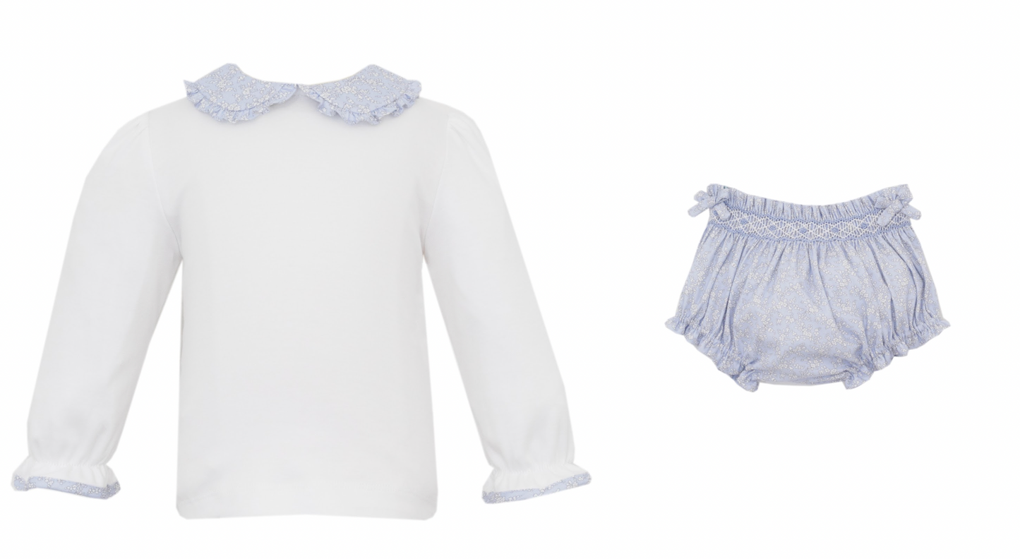 Blue Liberty Print Girl's Bloomer Set