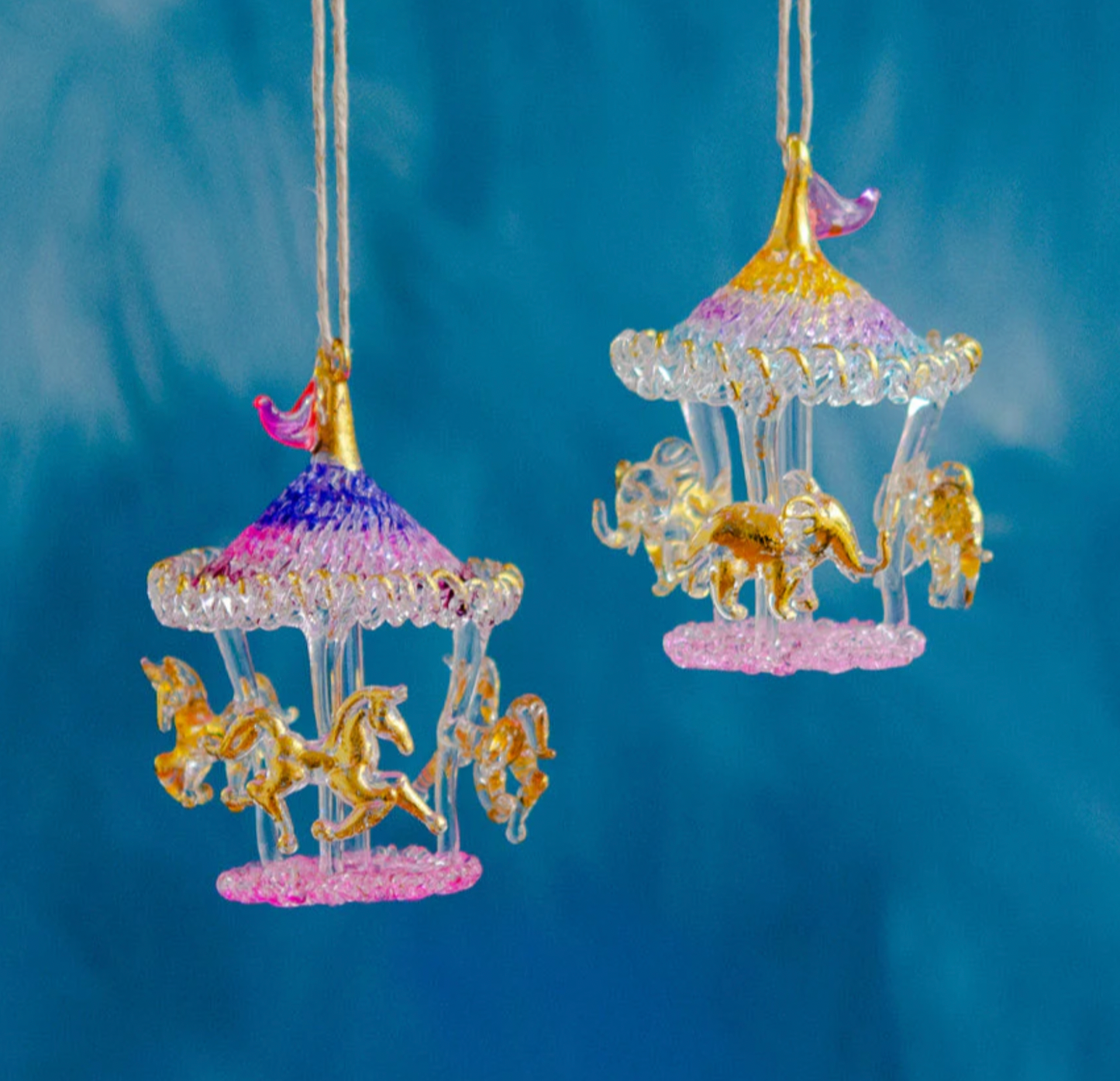 Unicorn & Elephant Carousel Ornament