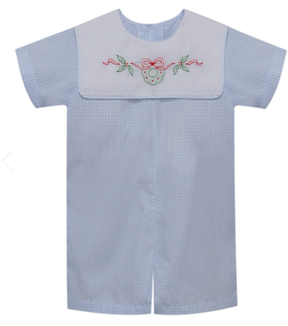 Wreath Blue Williams Romper