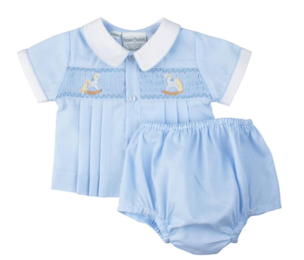 Diaper Set Smocked Rocking Horse