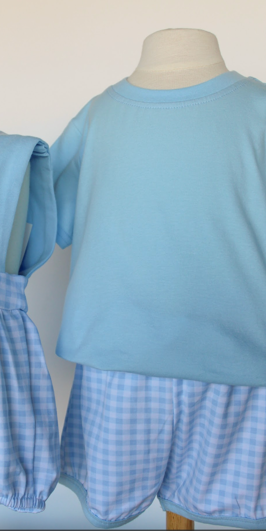 Thomas Shot Set- Light Blue Gingham