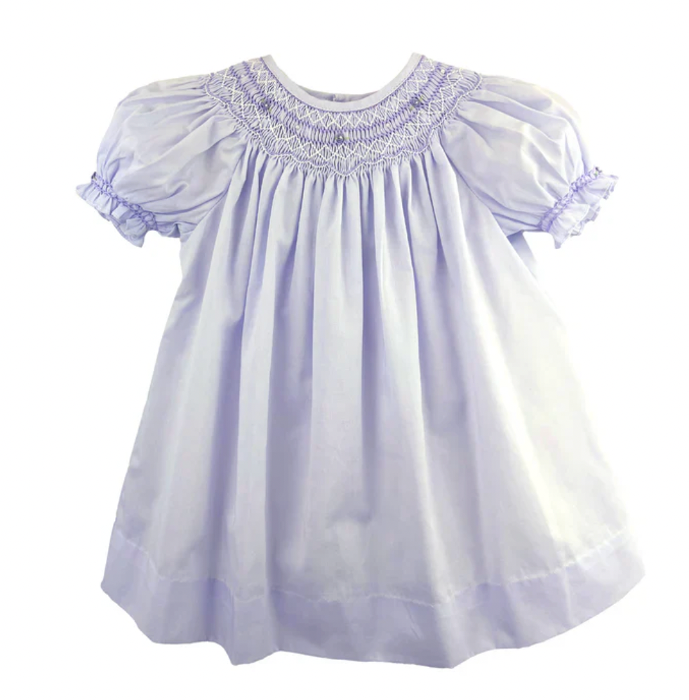 Purple Smock Dress With Bonnett