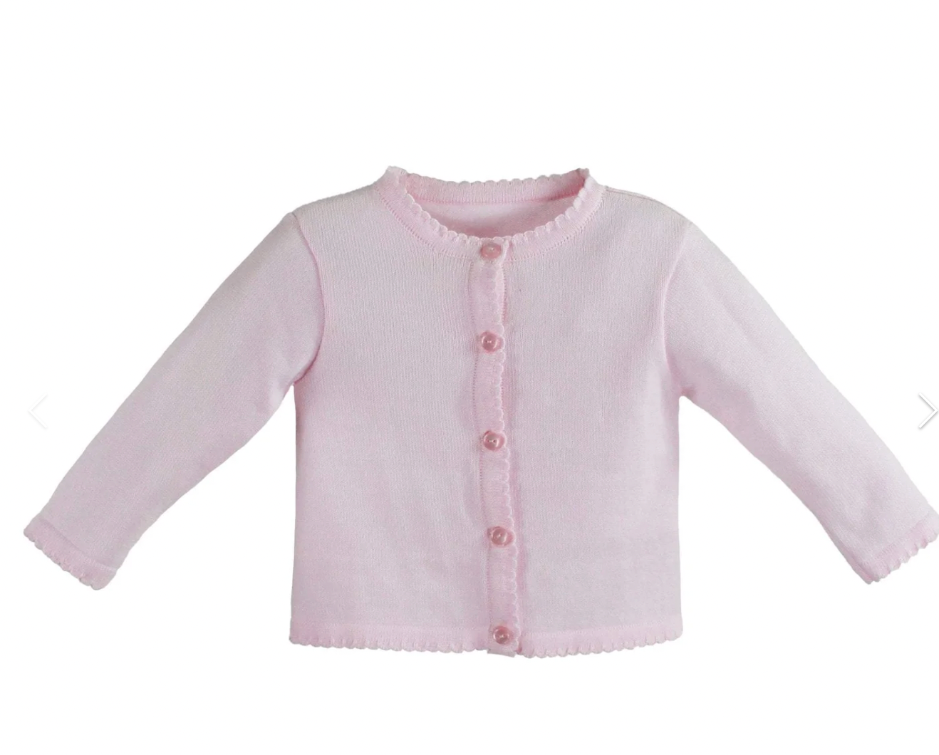 Scalloped Edge Cardigan Sweater- Pink