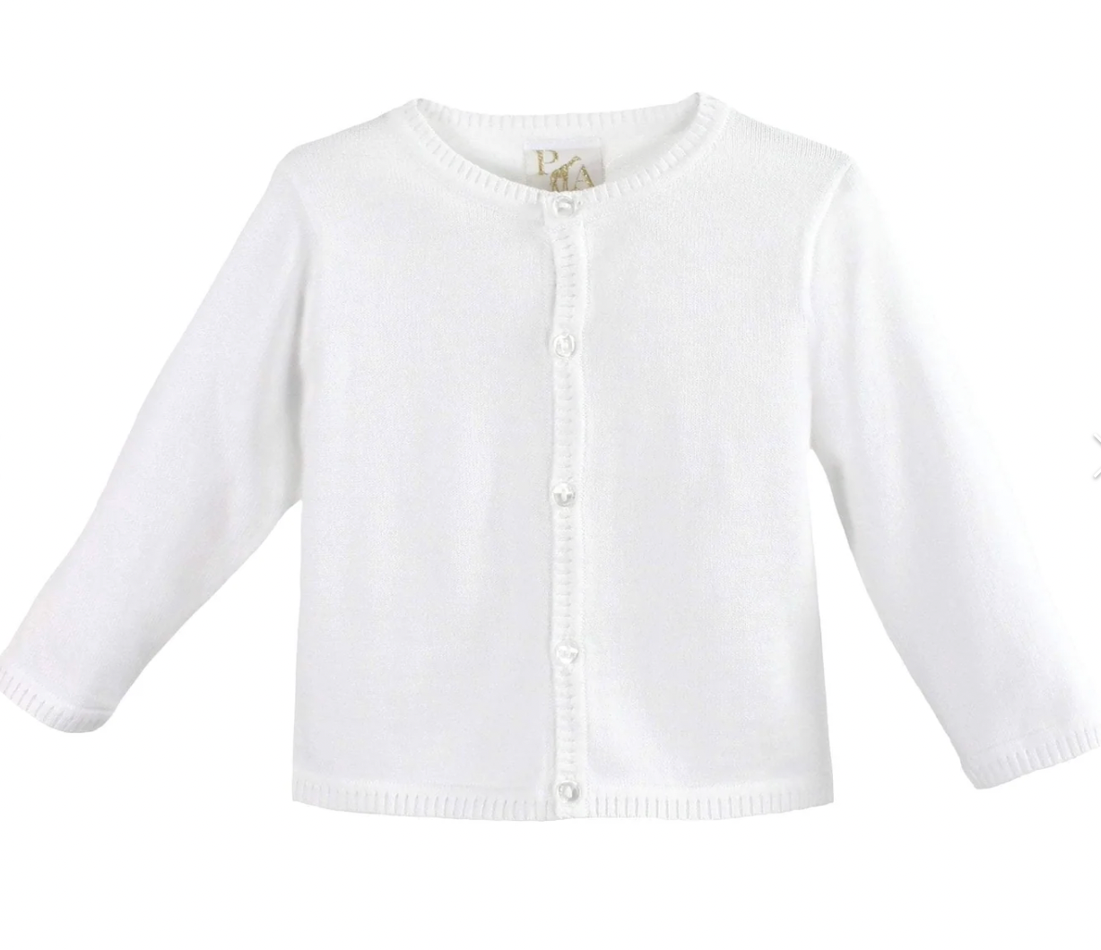 Ladder Edge Basic Cardigan Sweater - White