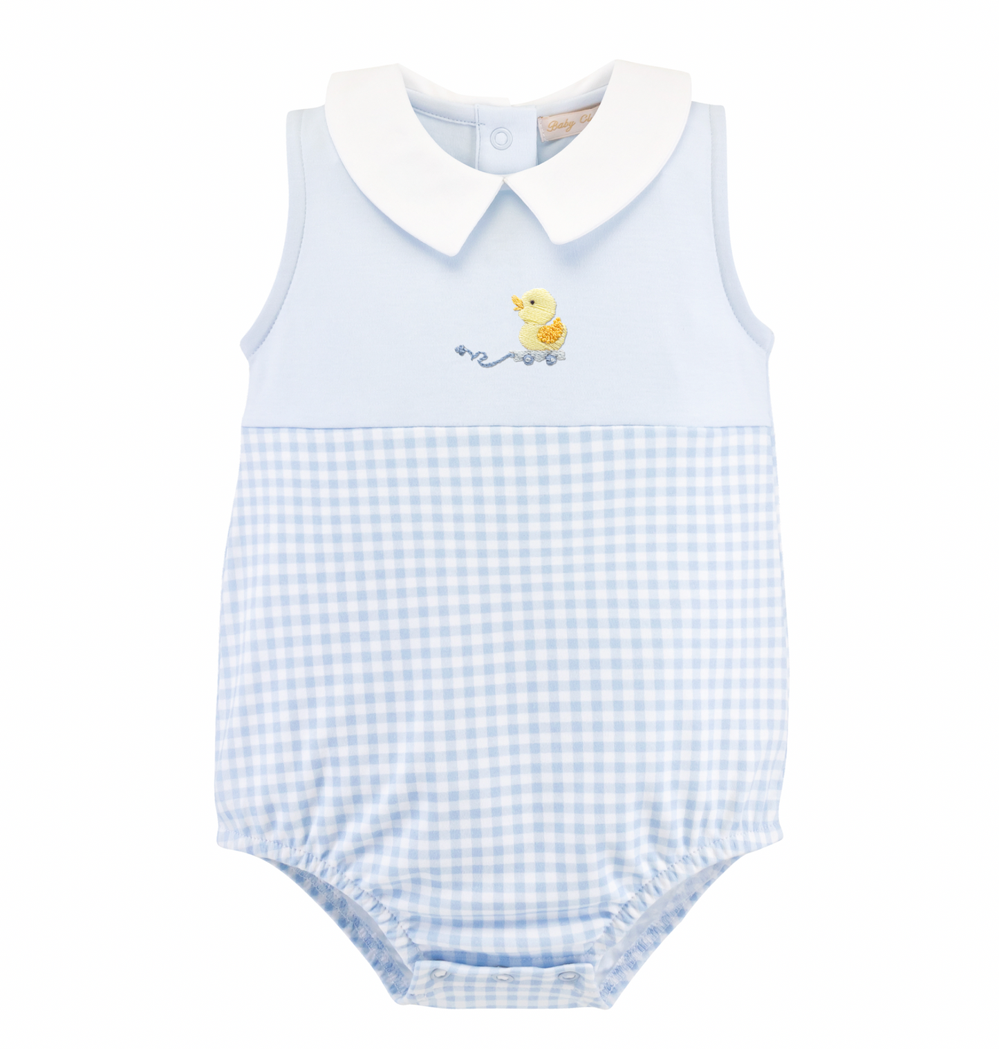 Tiny Ducking Bubble Light Blue Gingham