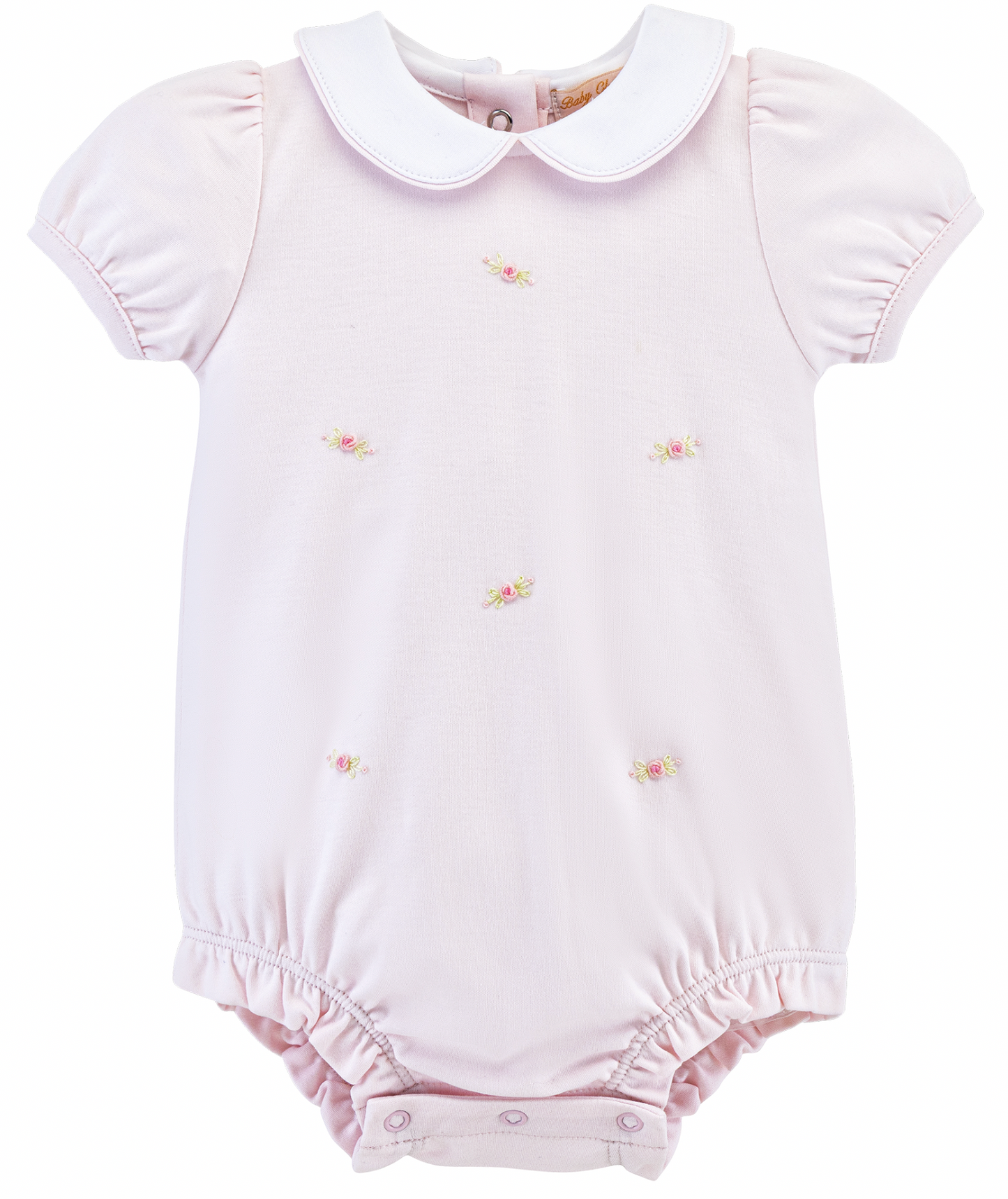 Sweet Roses Hand Embroidered Bubble with Round Collar
