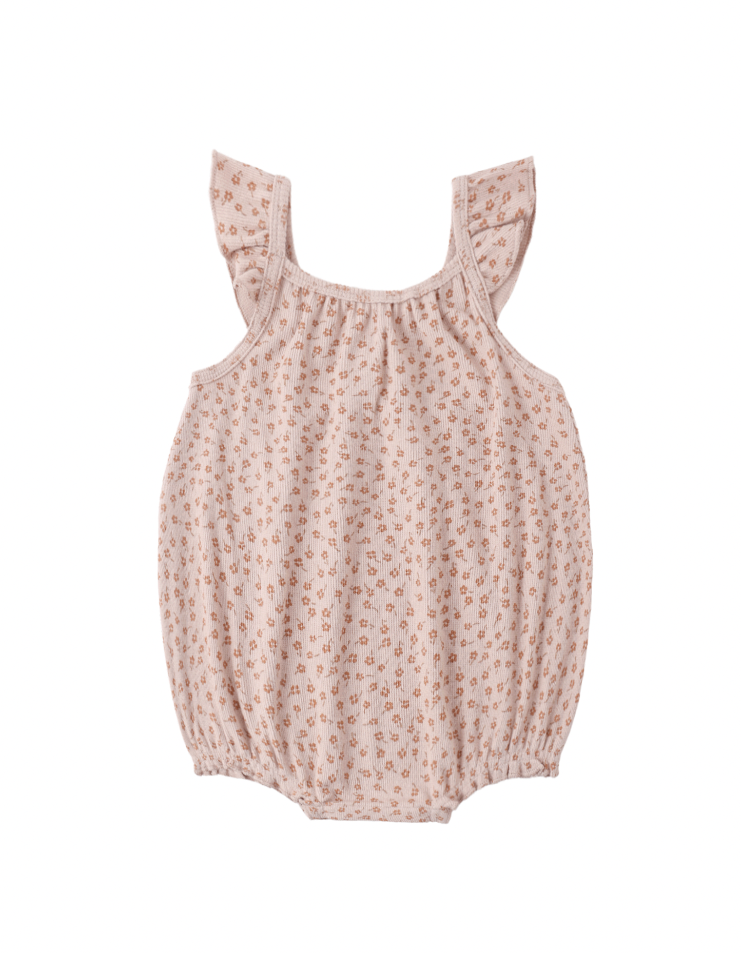 ribbed Ruffle Romper in Posy
