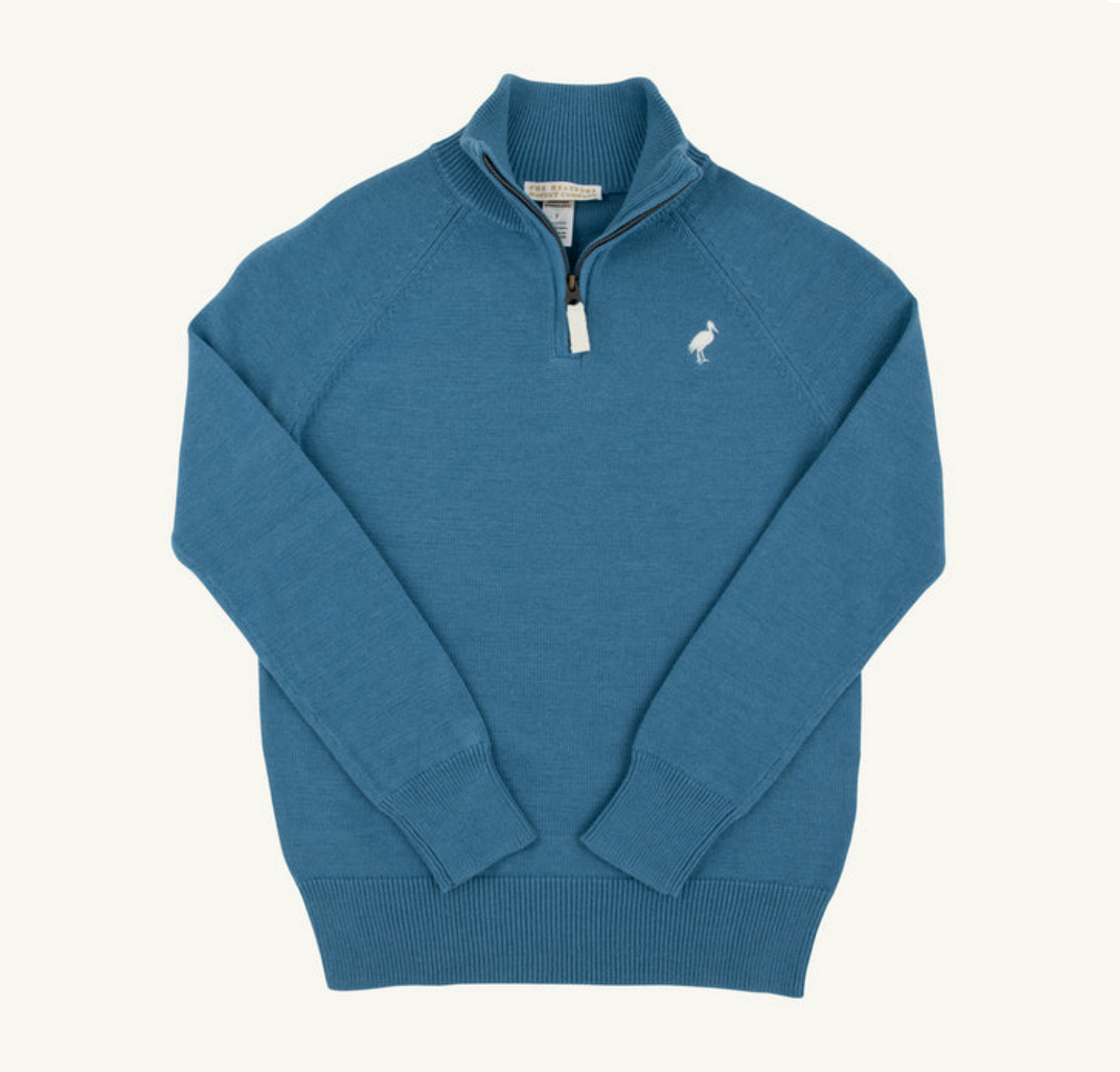 Hayden Half Zip Sweater in Barnsley Blue