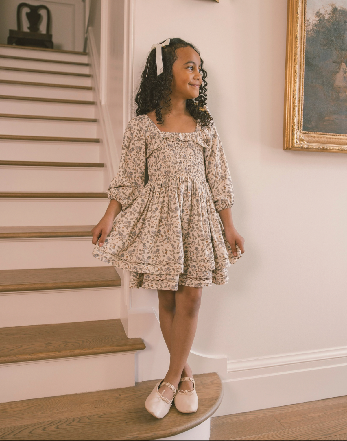 Elodie Dress Blue Garden