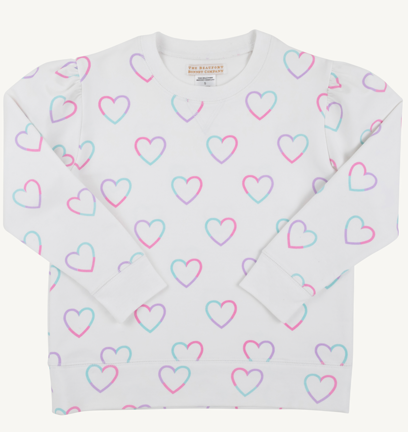 Cassidy Crewneck Puff Sleeve in Have A little Heart