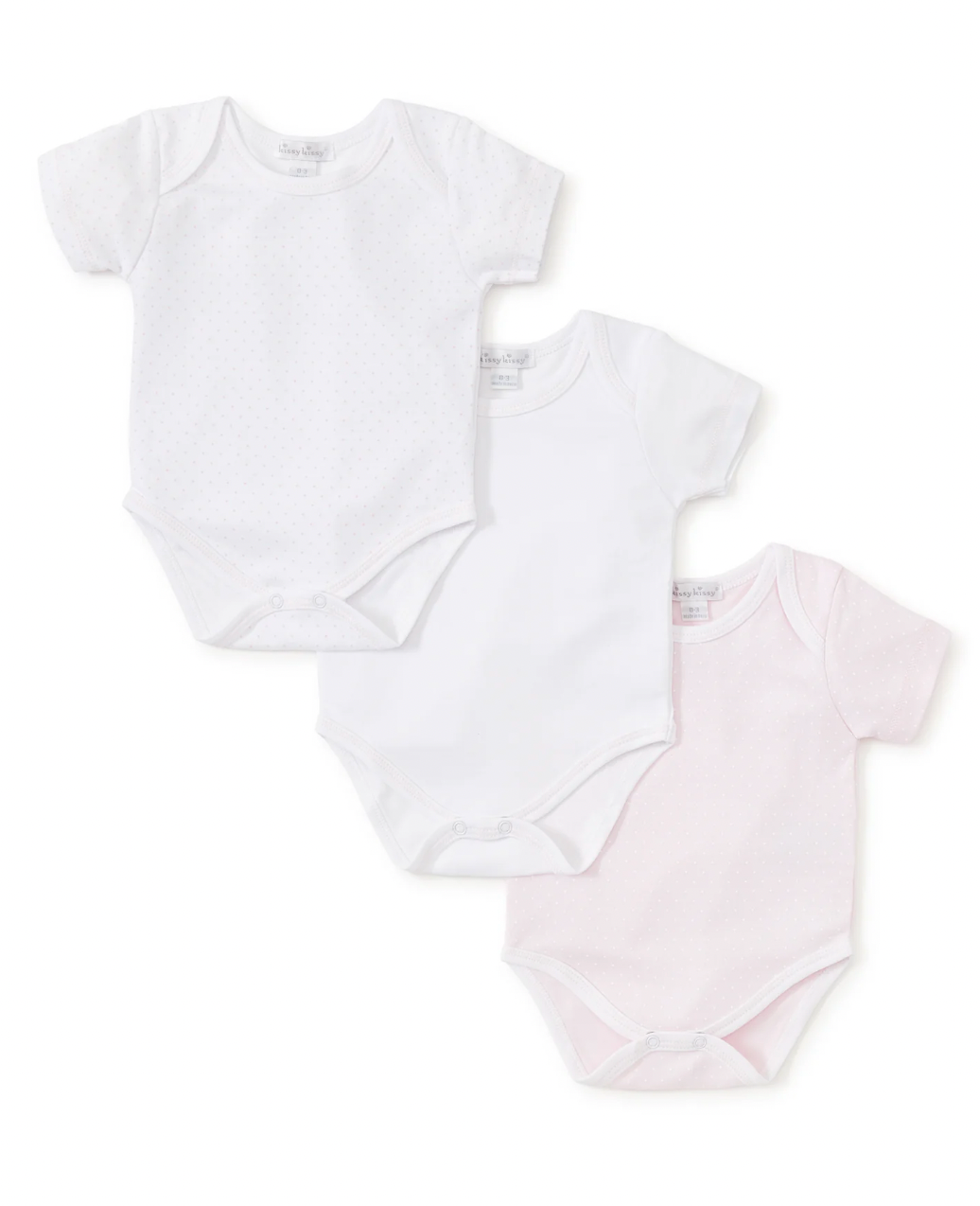 Kissy Dots Pink 3 Pack Bodysuit Set