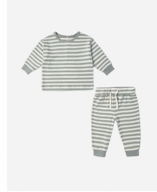 Cozy Set Blue Stripe By Quincy Mae