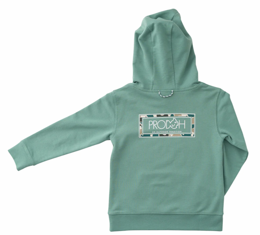 Spinnerbait Sweatshirt In Frosty Spruce Green With Camo Liner