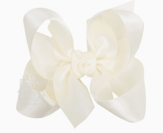 Satin Bow W/ Knot on Alligator Clip 3.5" in Med