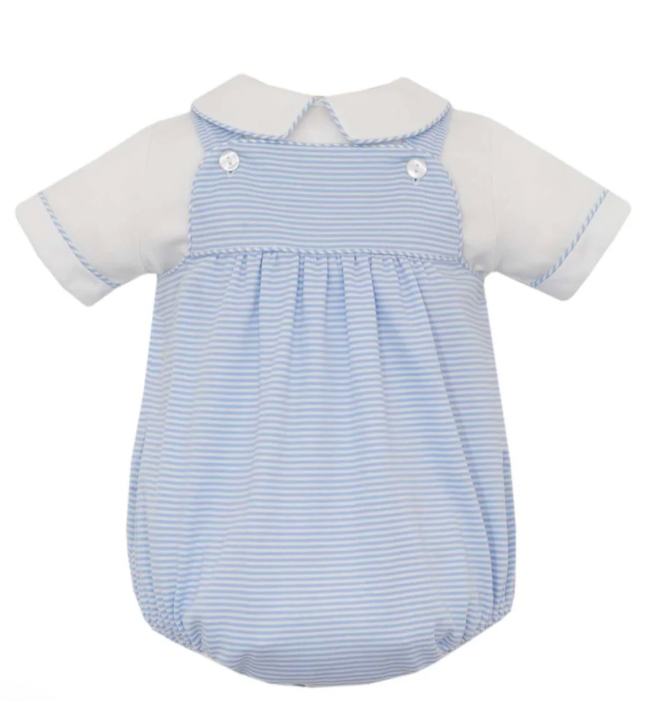 Blue Knit Stripe Boys Bubble