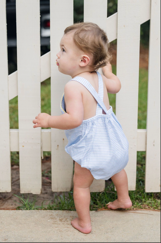 Louie Bubble Blue and White Stripe, Blossoms and Blooms