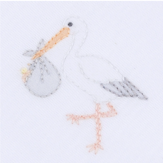 Vintage Stork Bubble - White