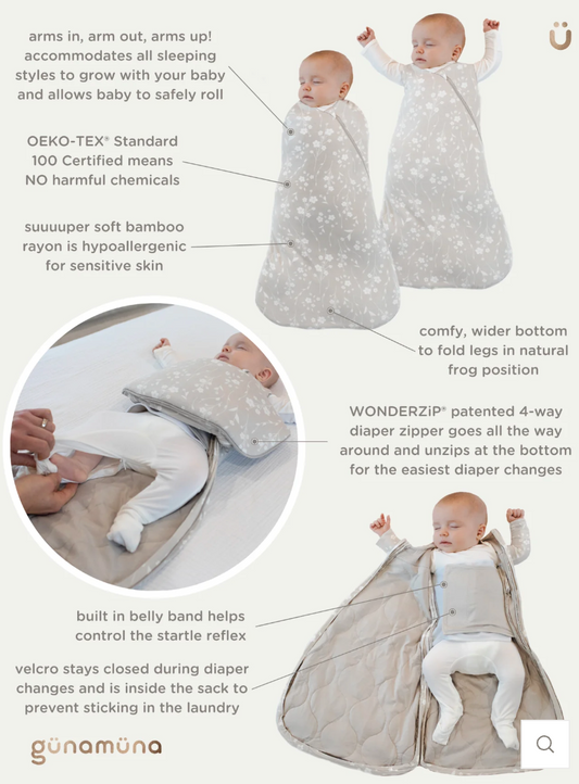 Gunamuna- Swaddler Sleep Sack in Fishing