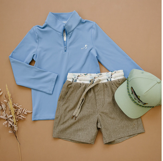 Beau Quarter Zip UPF 50+ in Lake Blue
