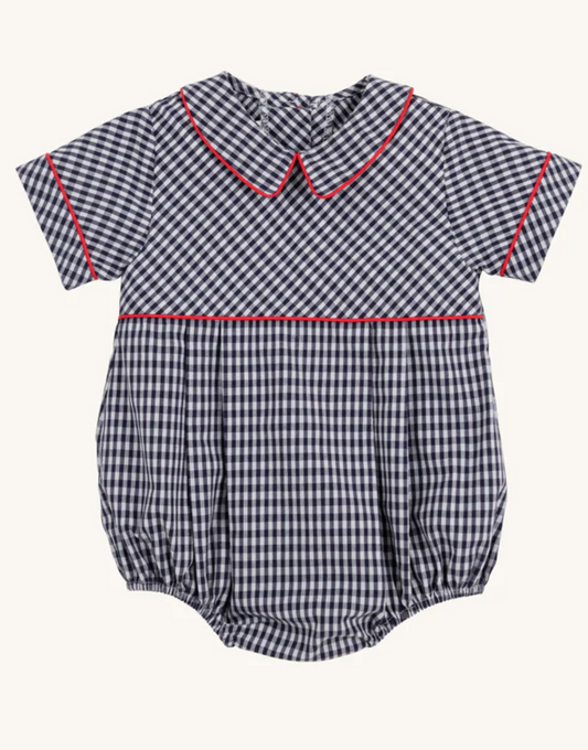 Bradford Bubble in Navy Grove Gingham and Richmond Red