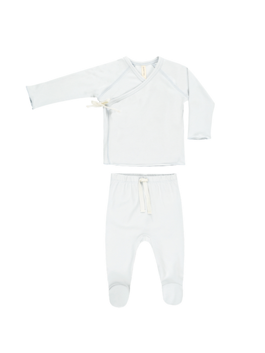 Wrap Top + Footed Pants Set