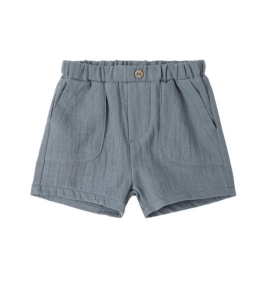 Woven Boxy Top & Utility Short Set in Ocean