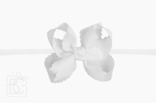 Medium Scalloped Headband Bow - 3.5"
