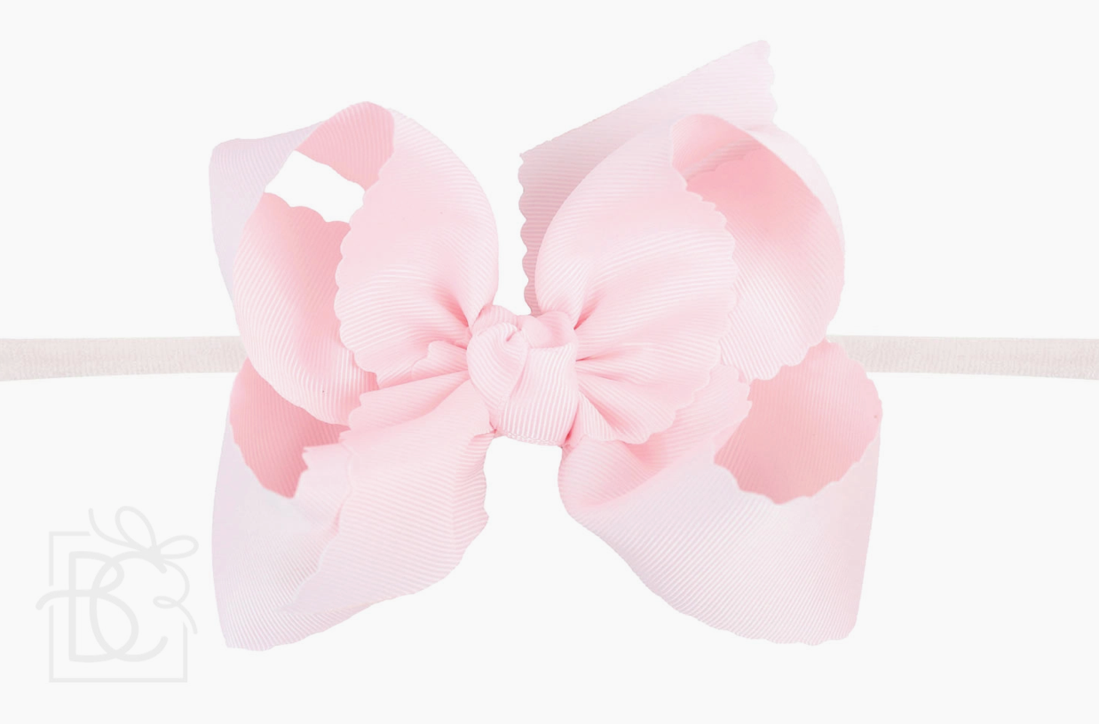 Medium Scalloped Headband Bow - 3.5"
